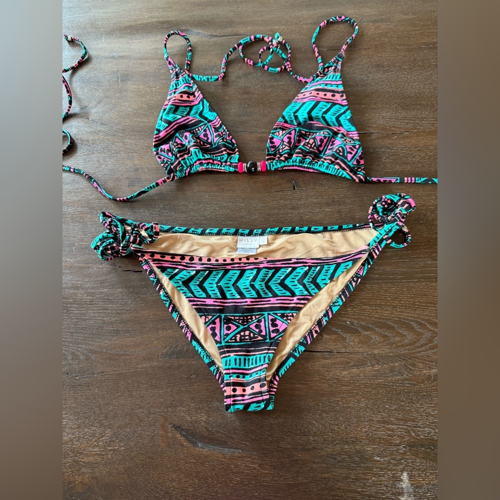 NWOT Milly Cabana Large String Bikini with Beads